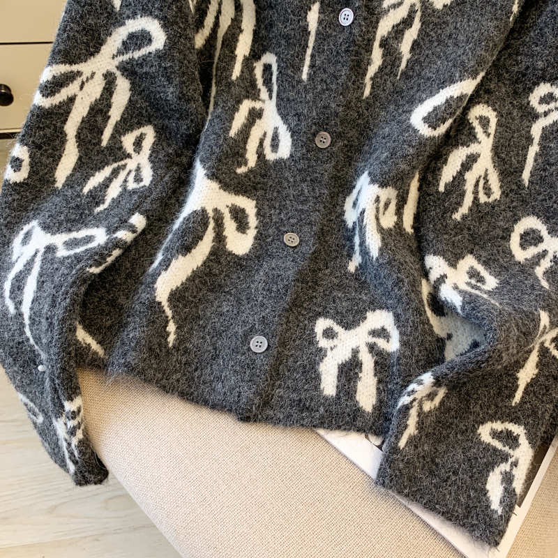 Autumn niche tops short bow coat