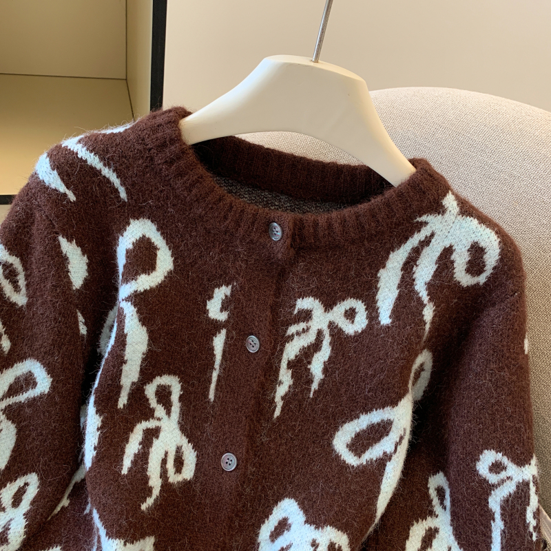Autumn niche tops short bow coat