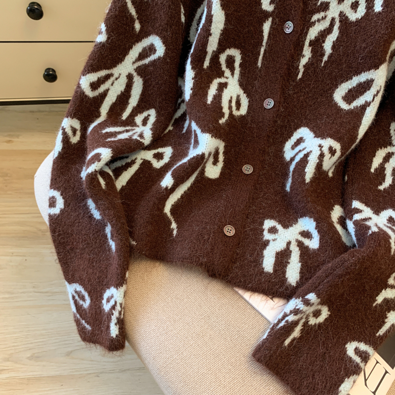 Autumn niche tops short bow coat