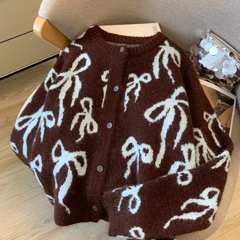Autumn niche tops short bow coat