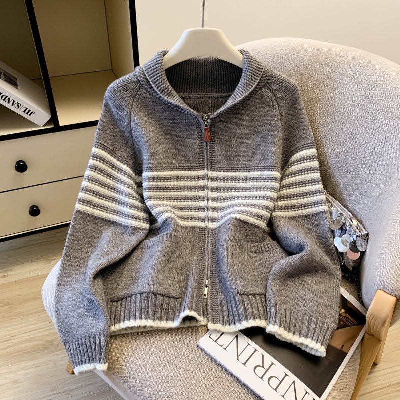 Knitted autumn coat Korean style sweater for women