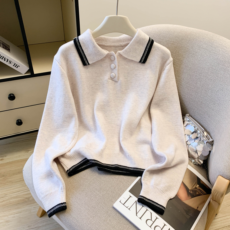 Knitted pleated short skirt loose sweater a set