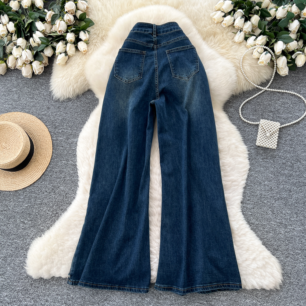 Retro all-match wide leg pants Casual flare pants for women