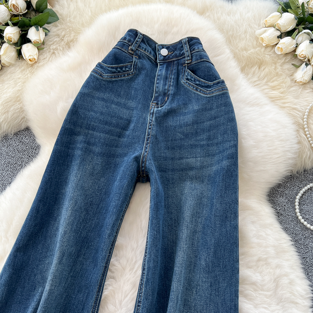 Retro all-match wide leg pants Casual flare pants for women