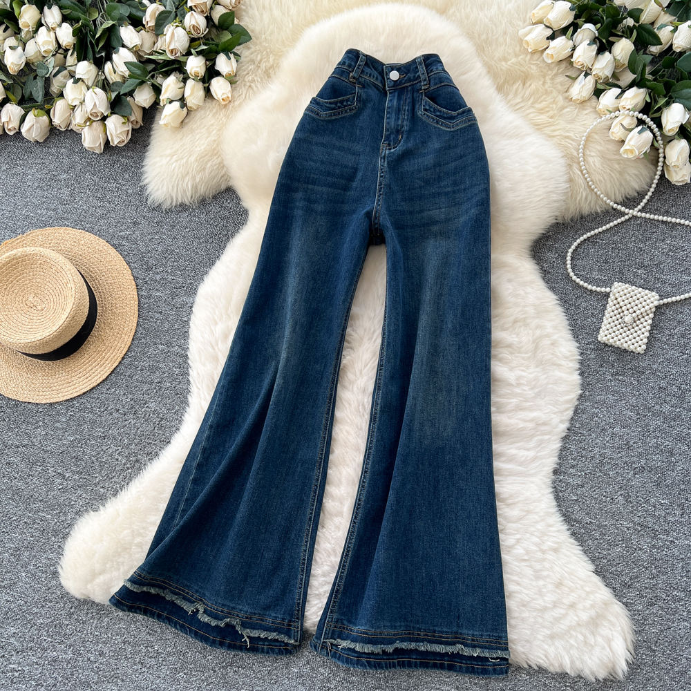 Retro all-match wide leg pants Casual flare pants for women
