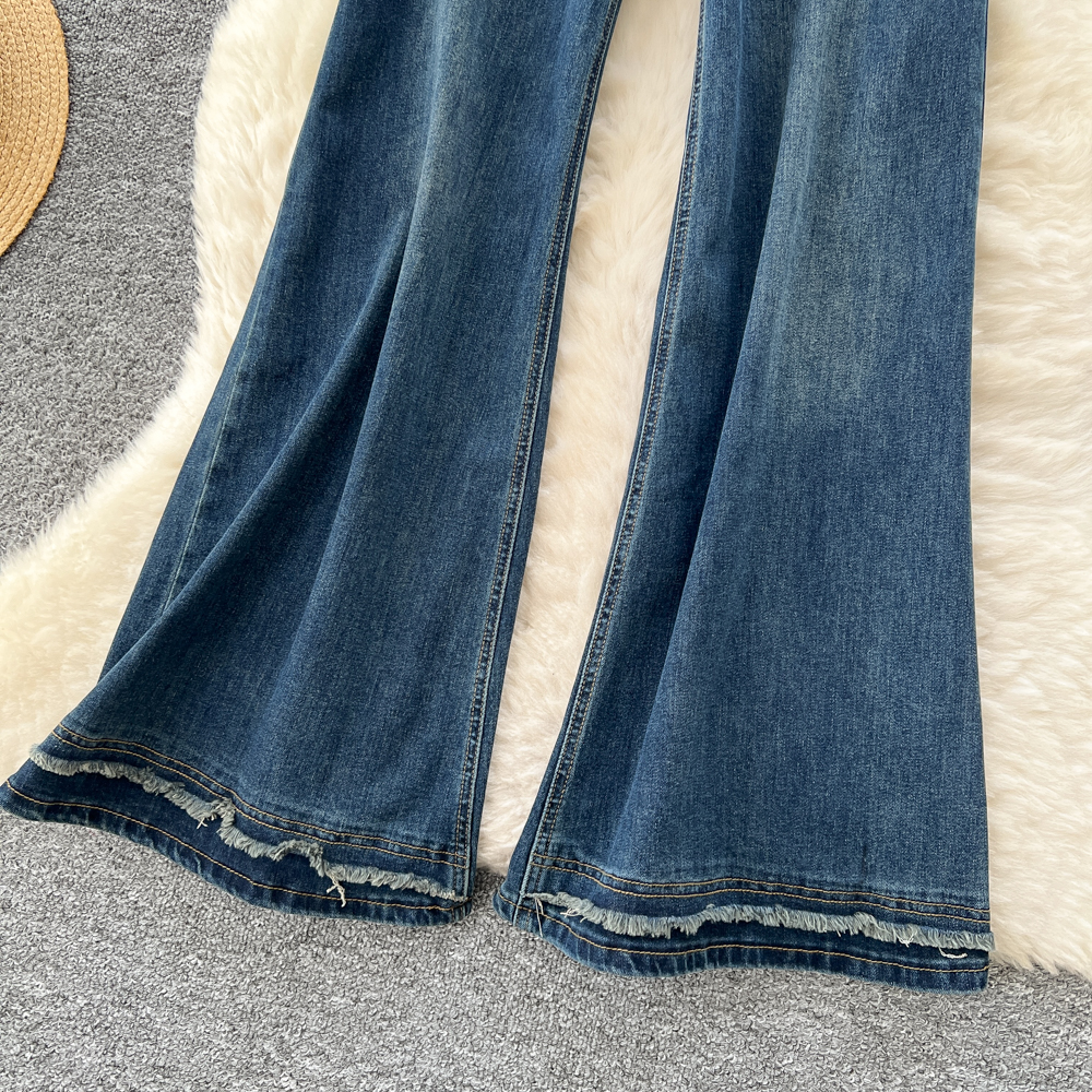Retro all-match wide leg pants Casual flare pants for women
