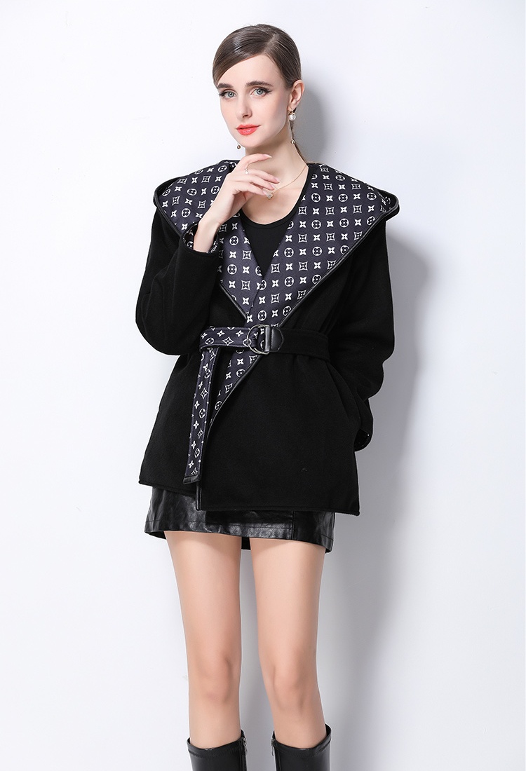 Hooded wear winter woolen coat