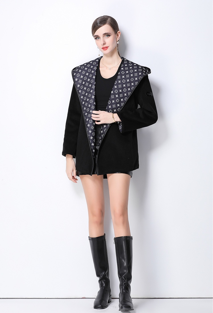 Hooded wear winter woolen coat