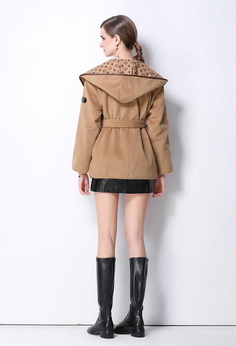 Hooded wear winter woolen coat
