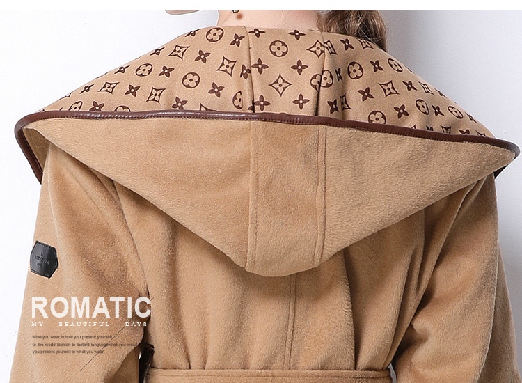 Hooded wear winter woolen coat
