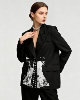 Mixed colors autumn coat niche business suit for women