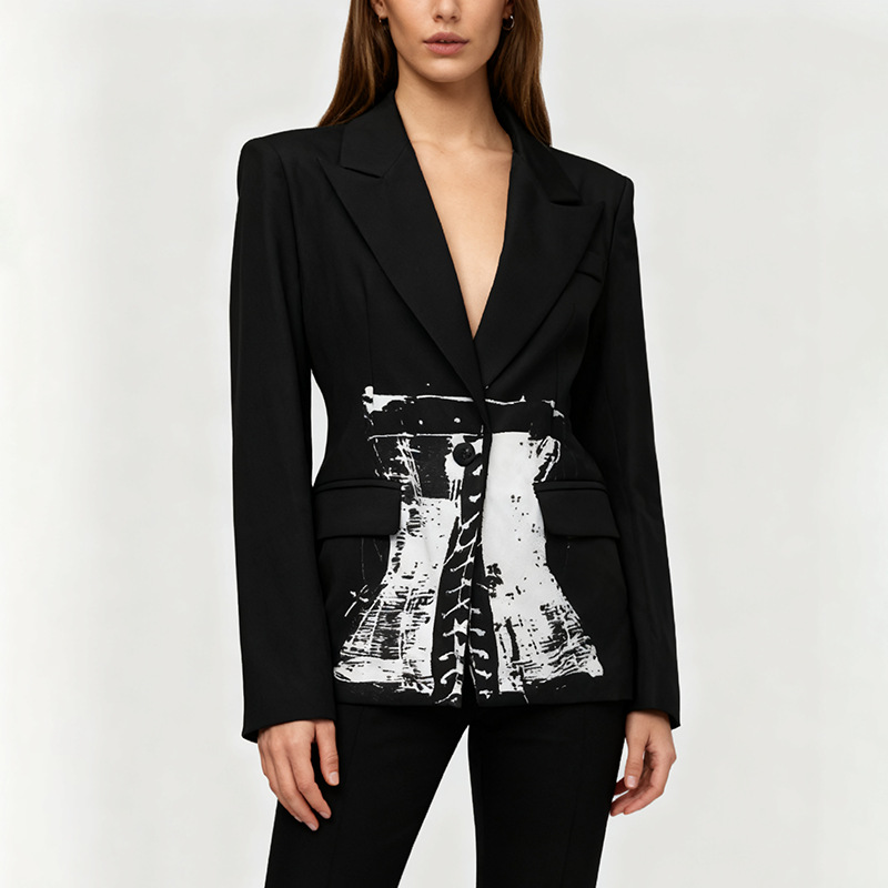 Mixed colors autumn coat niche business suit for women