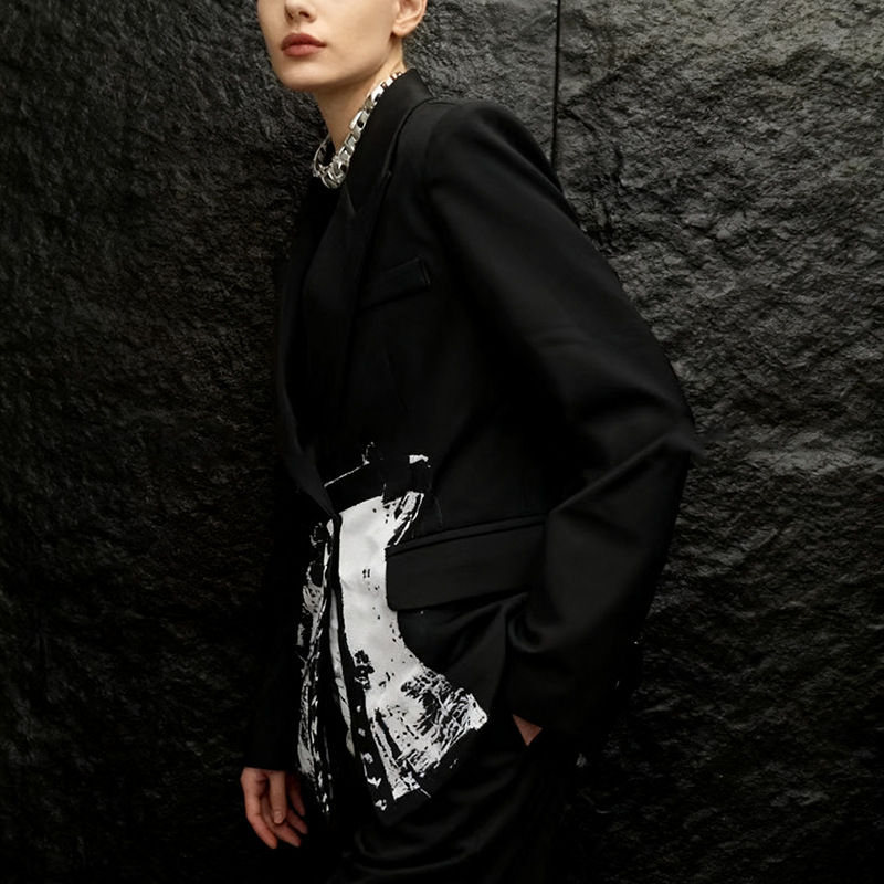 Mixed colors autumn coat niche business suit for women