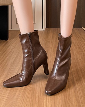 Light luxury thick boots niche women's boots