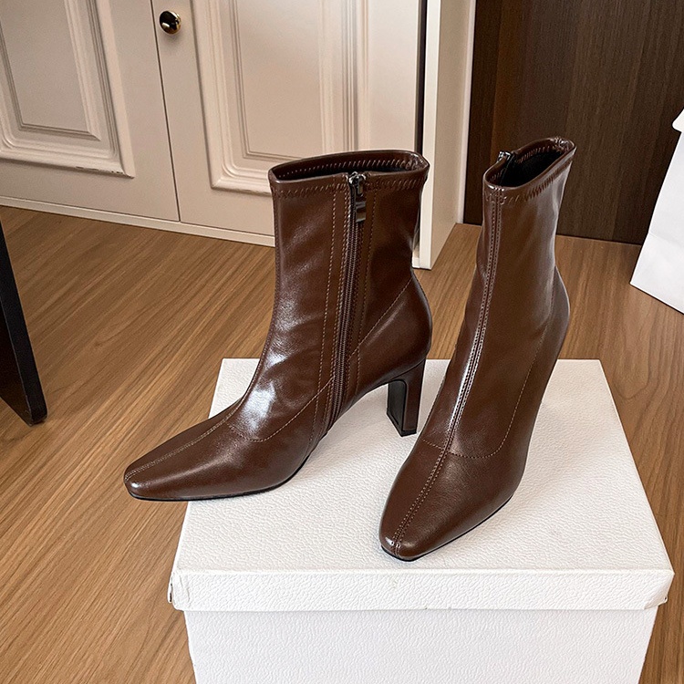 Light luxury thick boots niche women's boots