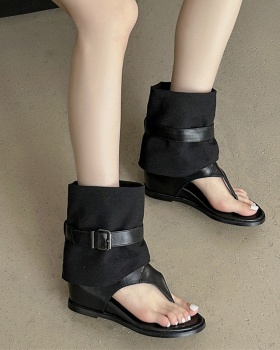 Rome retro summer slipsole after the zipper sandals