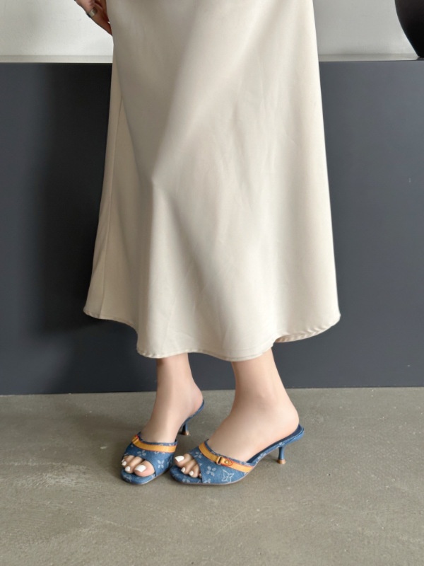All-match wears outside slippers summer high-heeled shoes