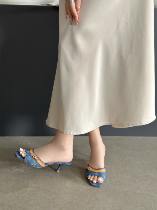 All-match wears outside slippers summer high-heeled shoes