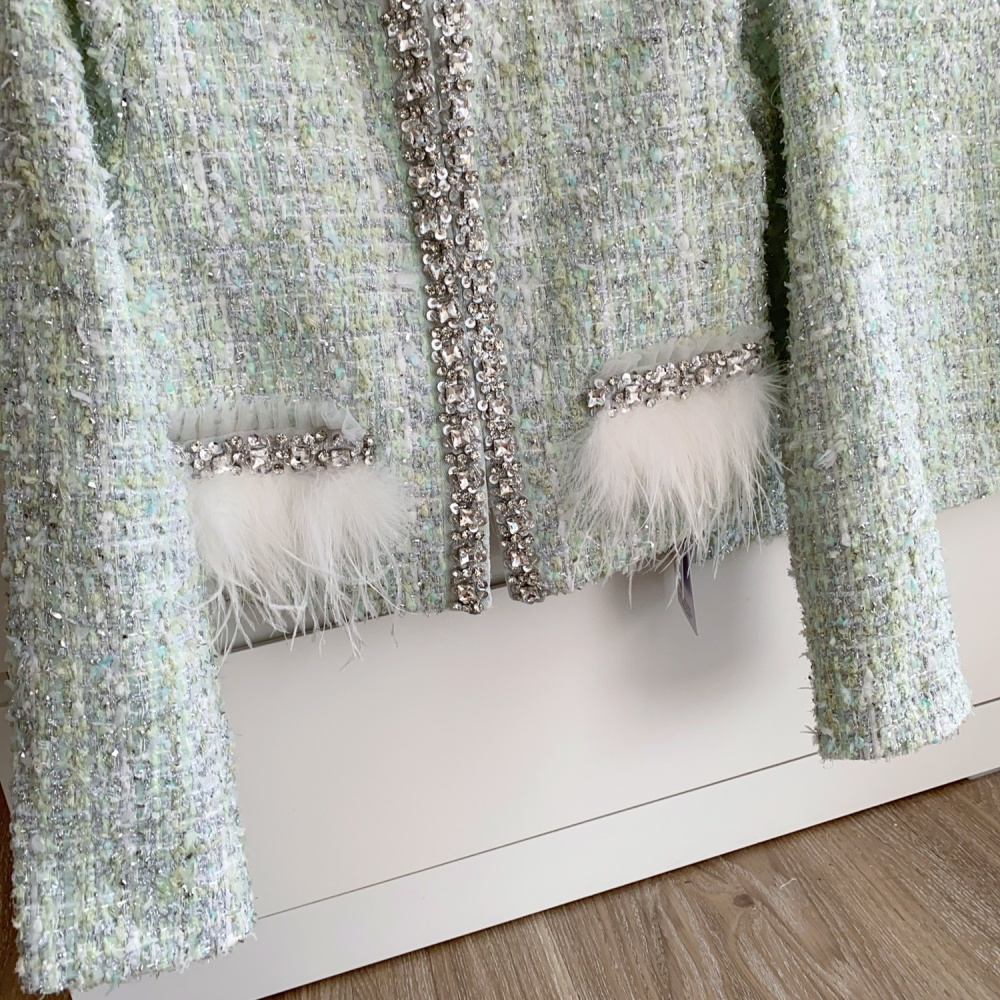 Rhinestone skirt France style coat 2pcs set for women