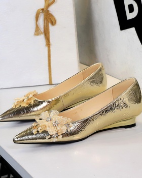 Slipsole flowers shoes rhinestone lazy shoes for women