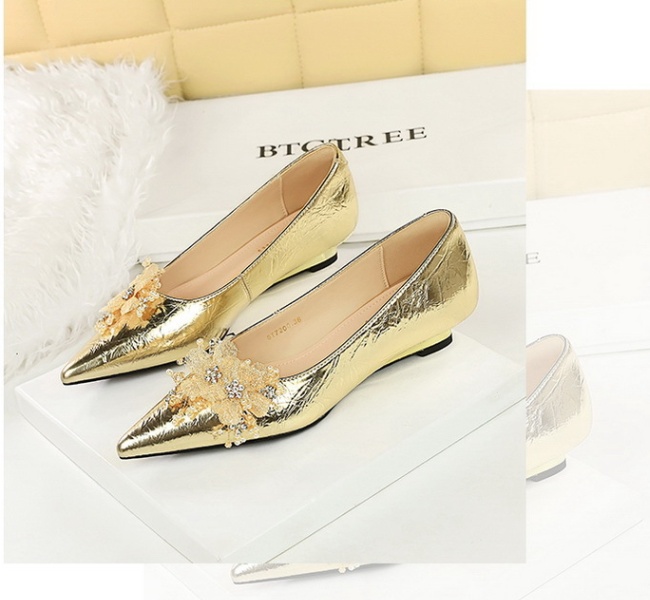 Slipsole flowers shoes rhinestone lazy shoes for women