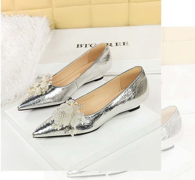 Slipsole flowers shoes rhinestone lazy shoes for women