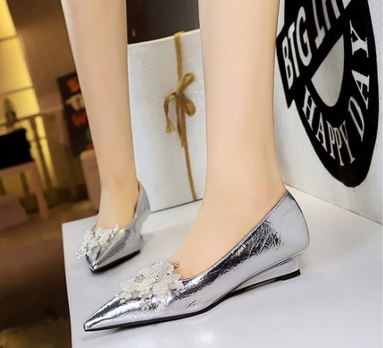 Slipsole flowers shoes rhinestone lazy shoes for women
