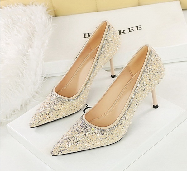 Sequins shoes fine-root high-heeled shoes for women