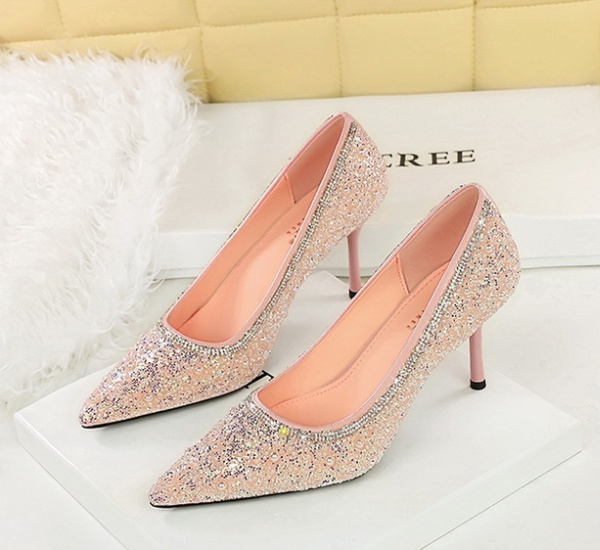 Sequins shoes fine-root high-heeled shoes for women