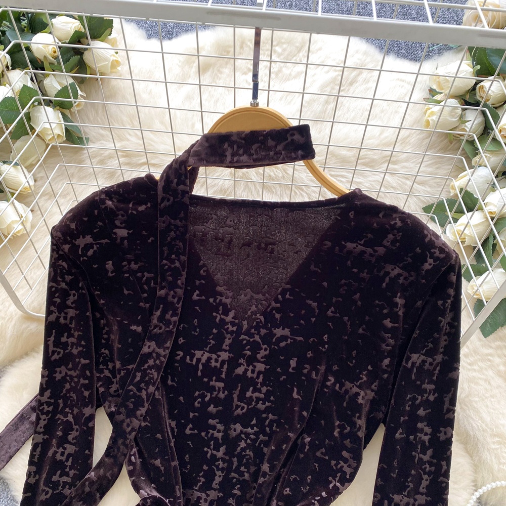 V-neck tops slim bottoming shirt for women