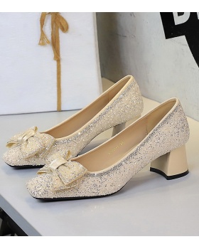 All-match low high-heeled shoes thick formal dress for women