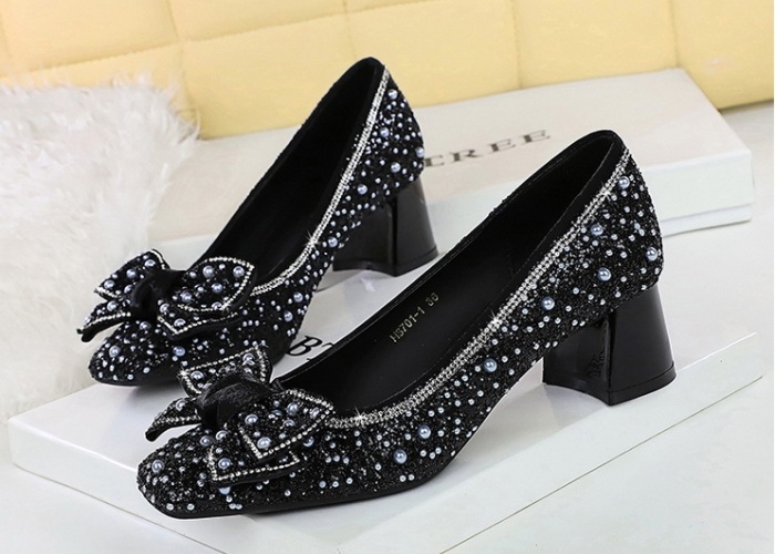 All-match low high-heeled shoes thick formal dress for women