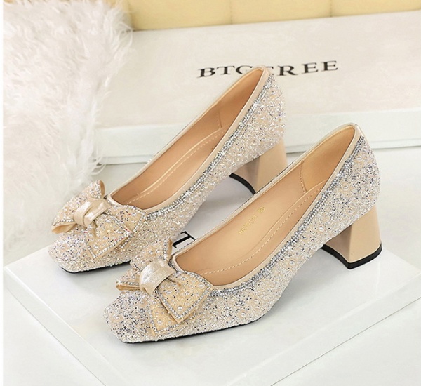 All-match low high-heeled shoes thick formal dress for women