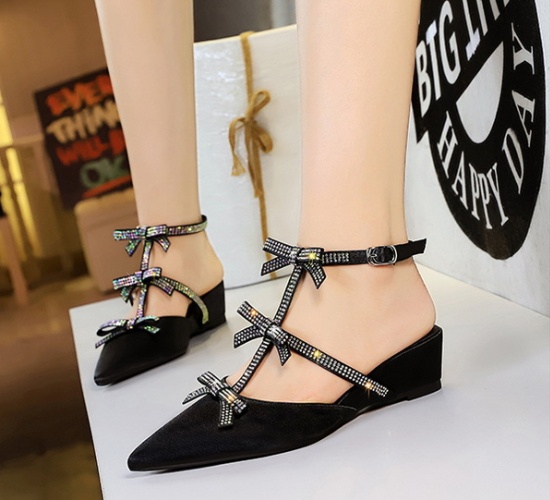 Slipsole low fashion half bow slippers for women