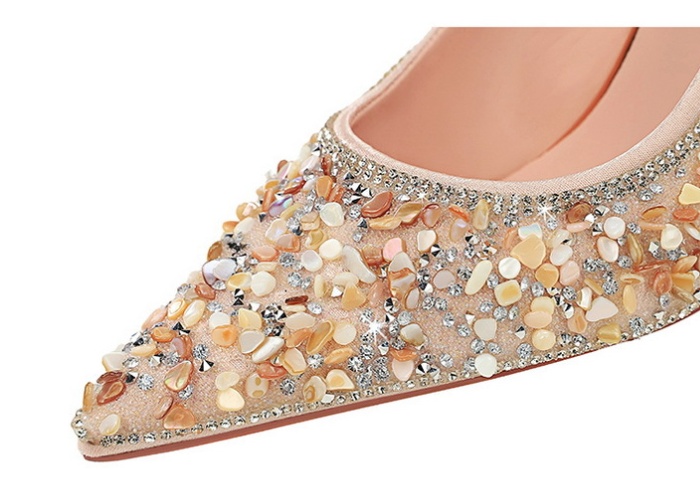 France style banquet shoes crystal high-heeled shoes for women