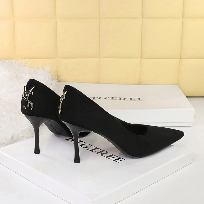 Broadcloth low high-heeled shoes pointed shoes for women