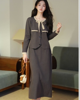 Knitted skirt tops 2pcs set for women