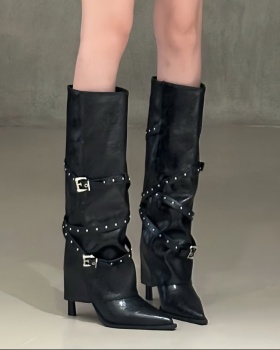 France style fashion rivet pointed retro all-match boots