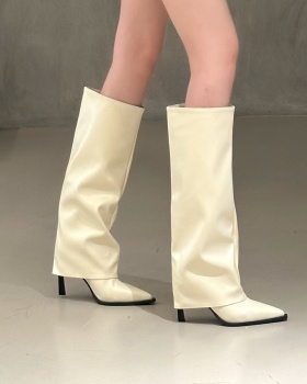 European style long tube boots fine-root thigh boots