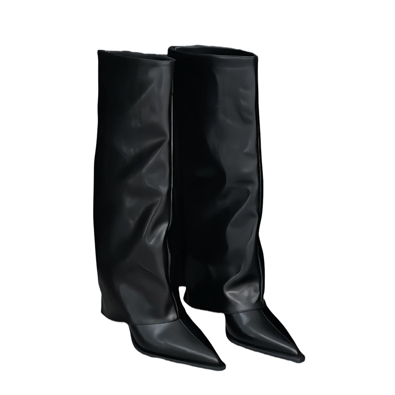 European style long tube boots fine-root thigh boots