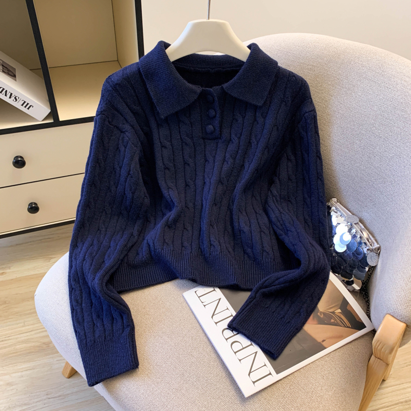 Simple sweater slim short skirt 2pcs set for women