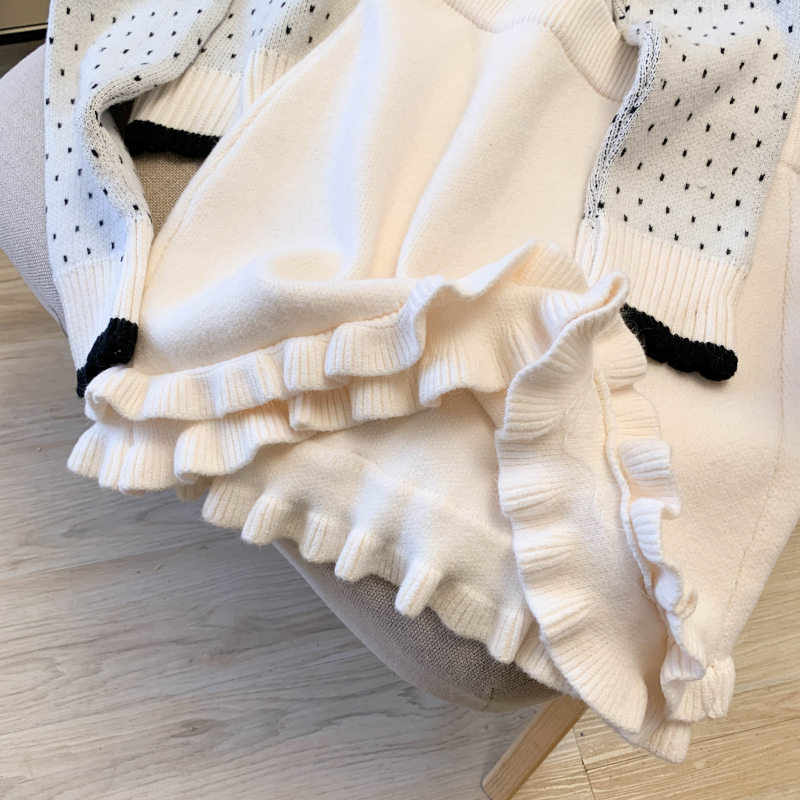 France style short skirt sweater 2pcs set for women