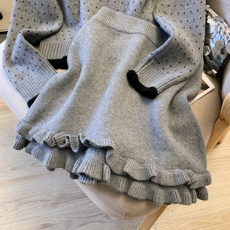 France style short skirt sweater 2pcs set for women