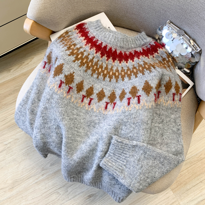 Christmas autumn and winter tops lazy sweater for women
