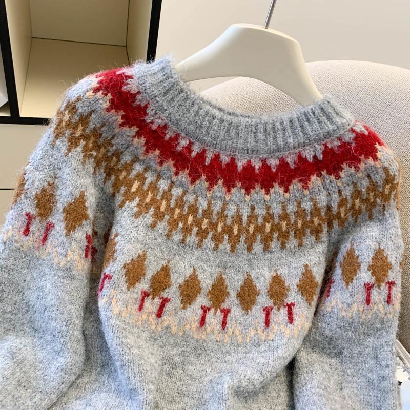 Christmas autumn and winter tops lazy sweater for women