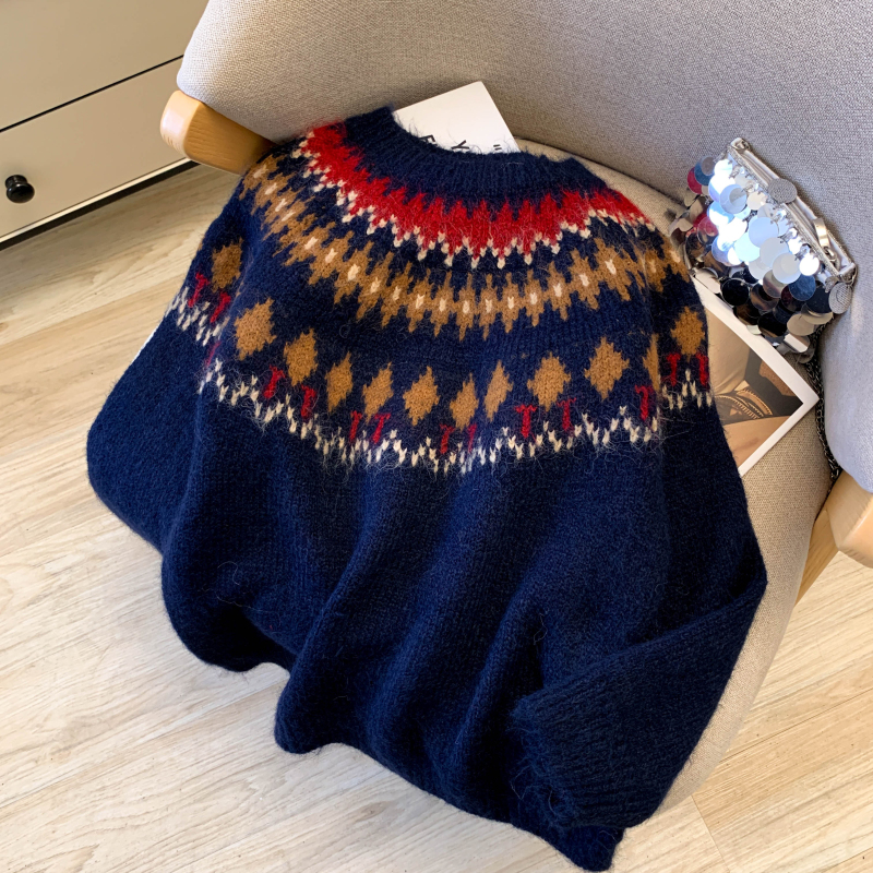 Christmas autumn and winter tops lazy sweater for women