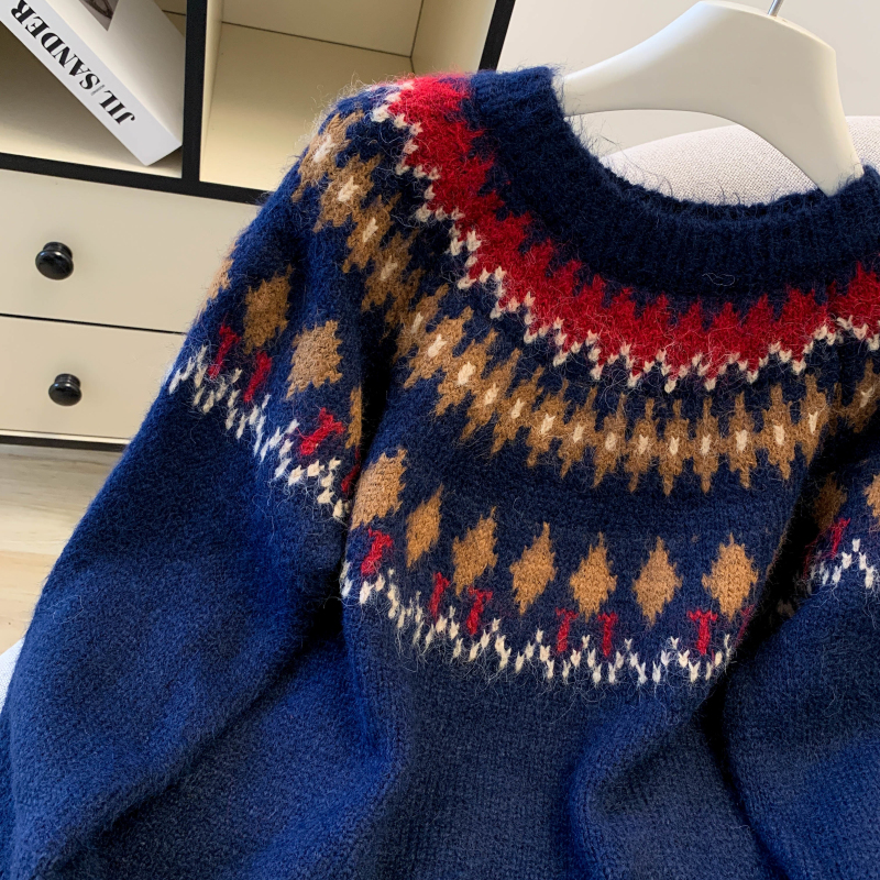 Christmas autumn and winter tops lazy sweater for women