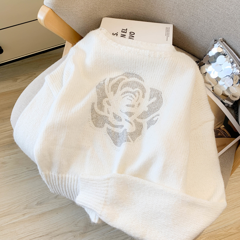 Pullover rhinestone colors niche sweater for women
