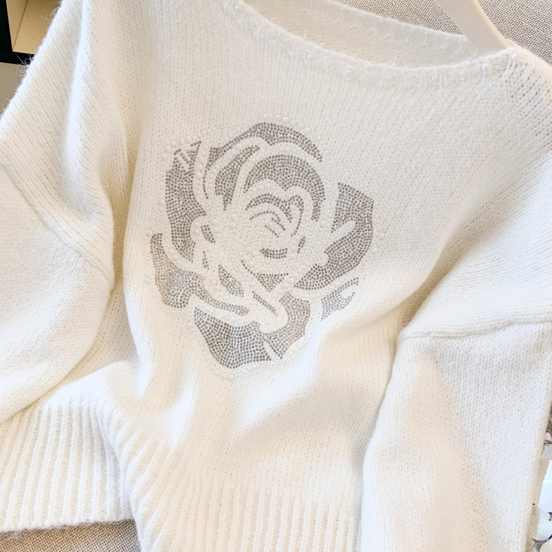 Pullover rhinestone colors niche sweater for women