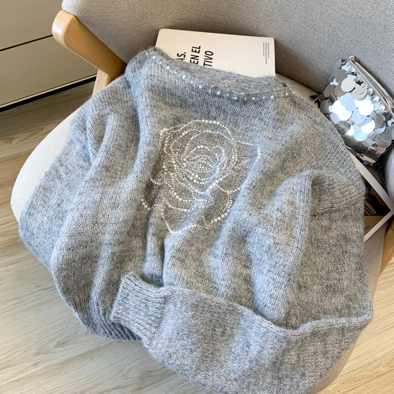 Pullover rhinestone colors niche sweater for women
